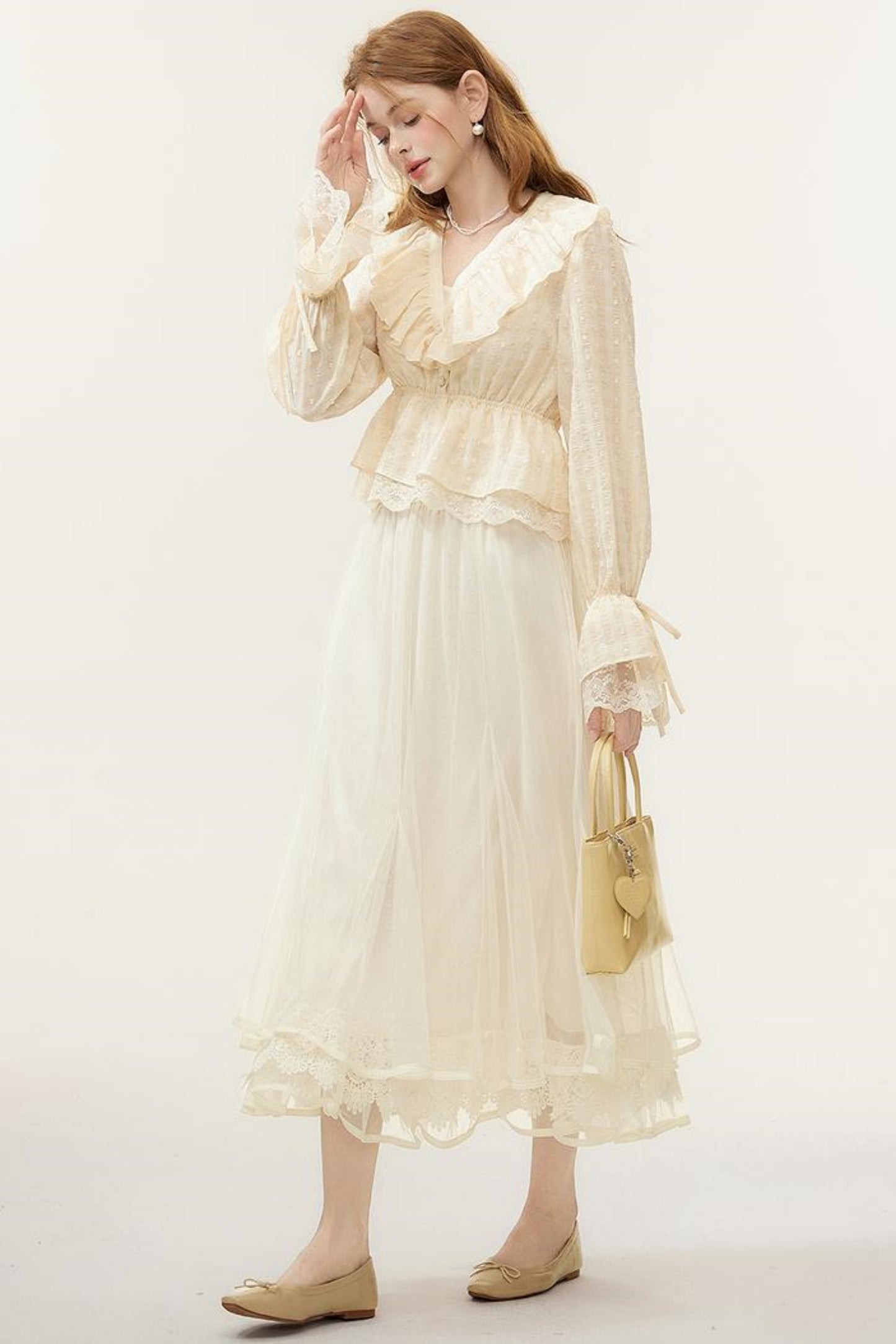 Lace Tulle Long Skirt