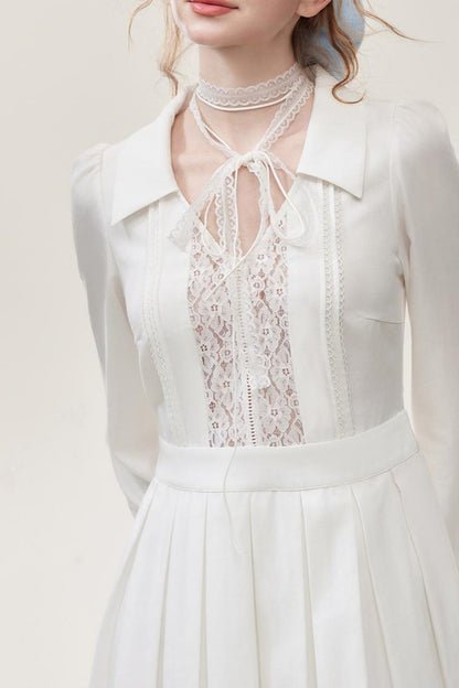 White Lace Mini Dress