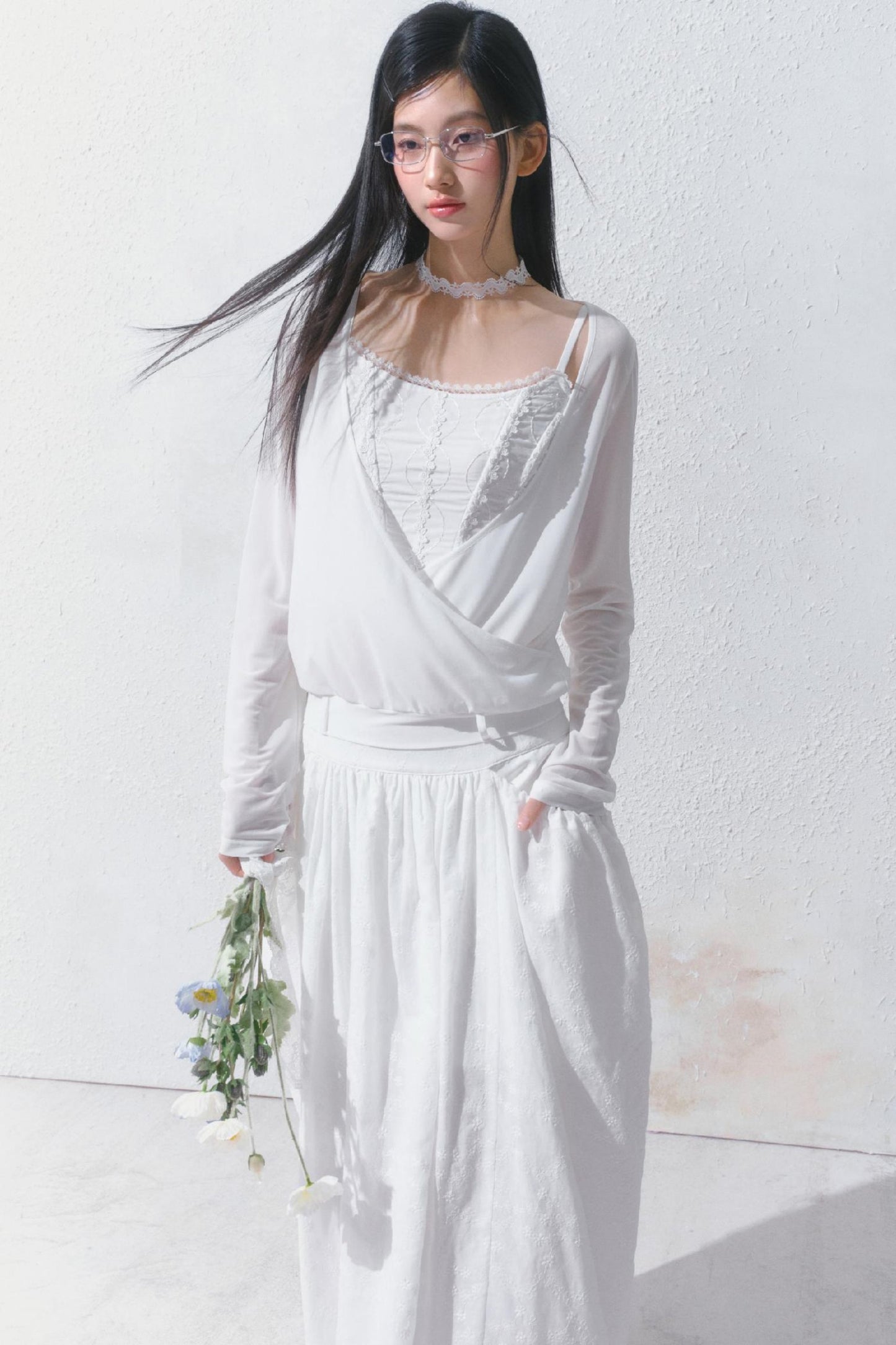 Dreamy White Lei Pod Skirt