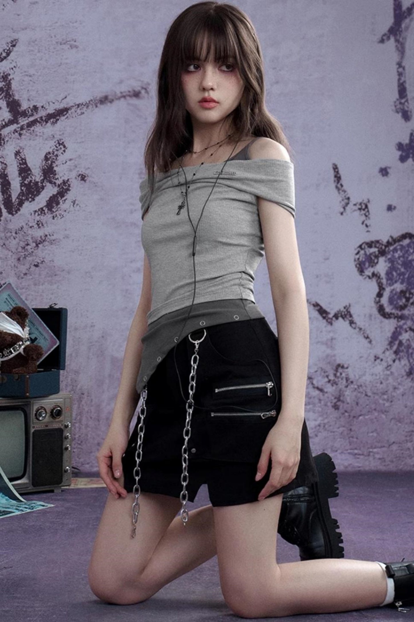 Slimming Gray Tank Top