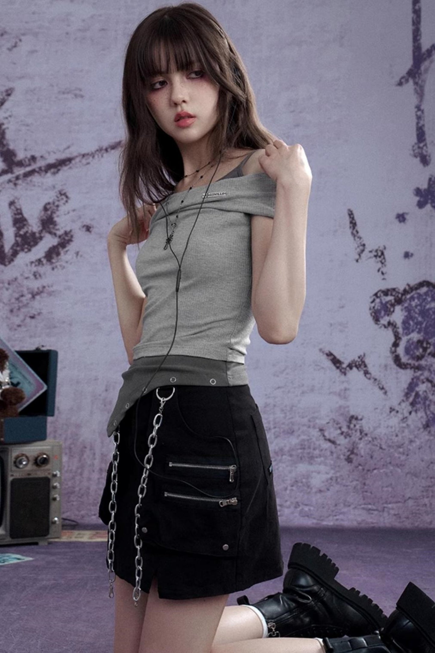 Slimming Gray Tank Top