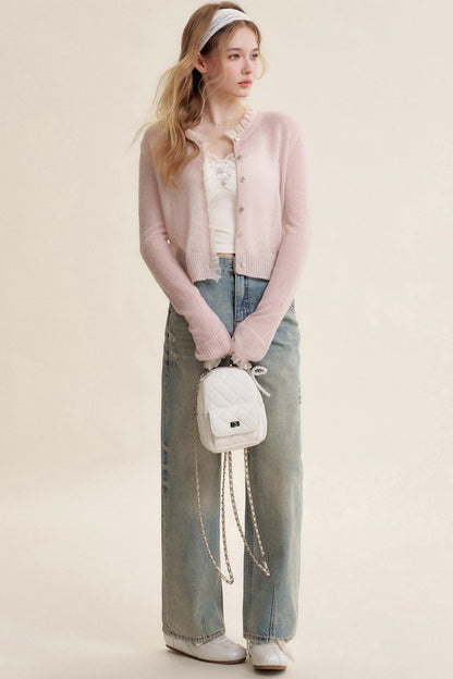 Sheer Organza Mohair Cardigan