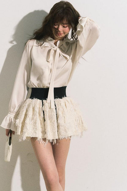 Ruffle Collar Bow Blouse Shirt