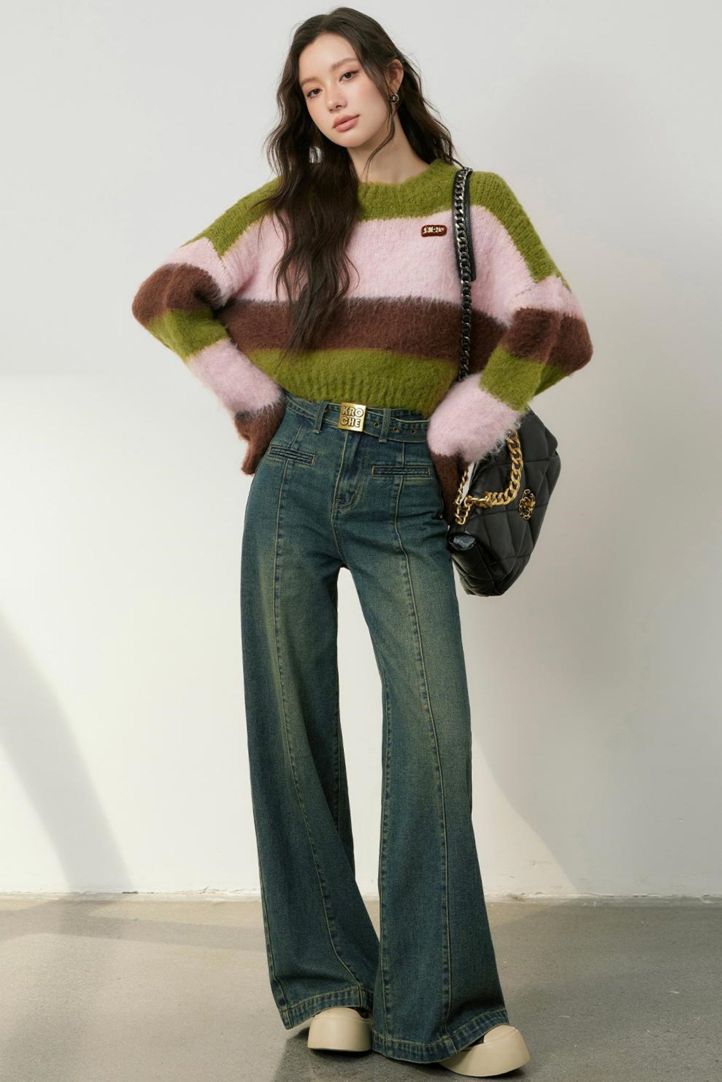 Cozy Color Block Knit Sweater