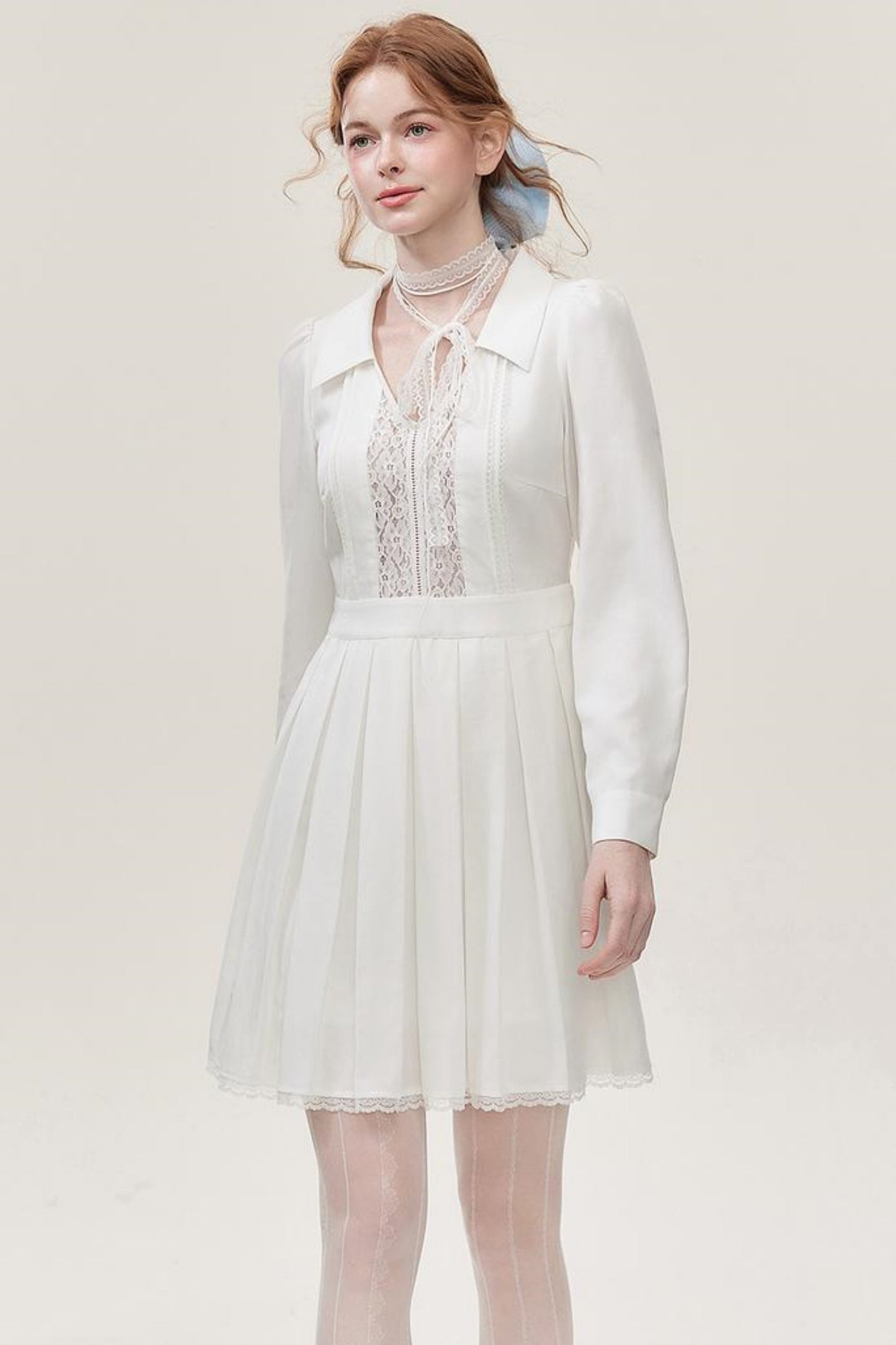 White Lace Mini Dress