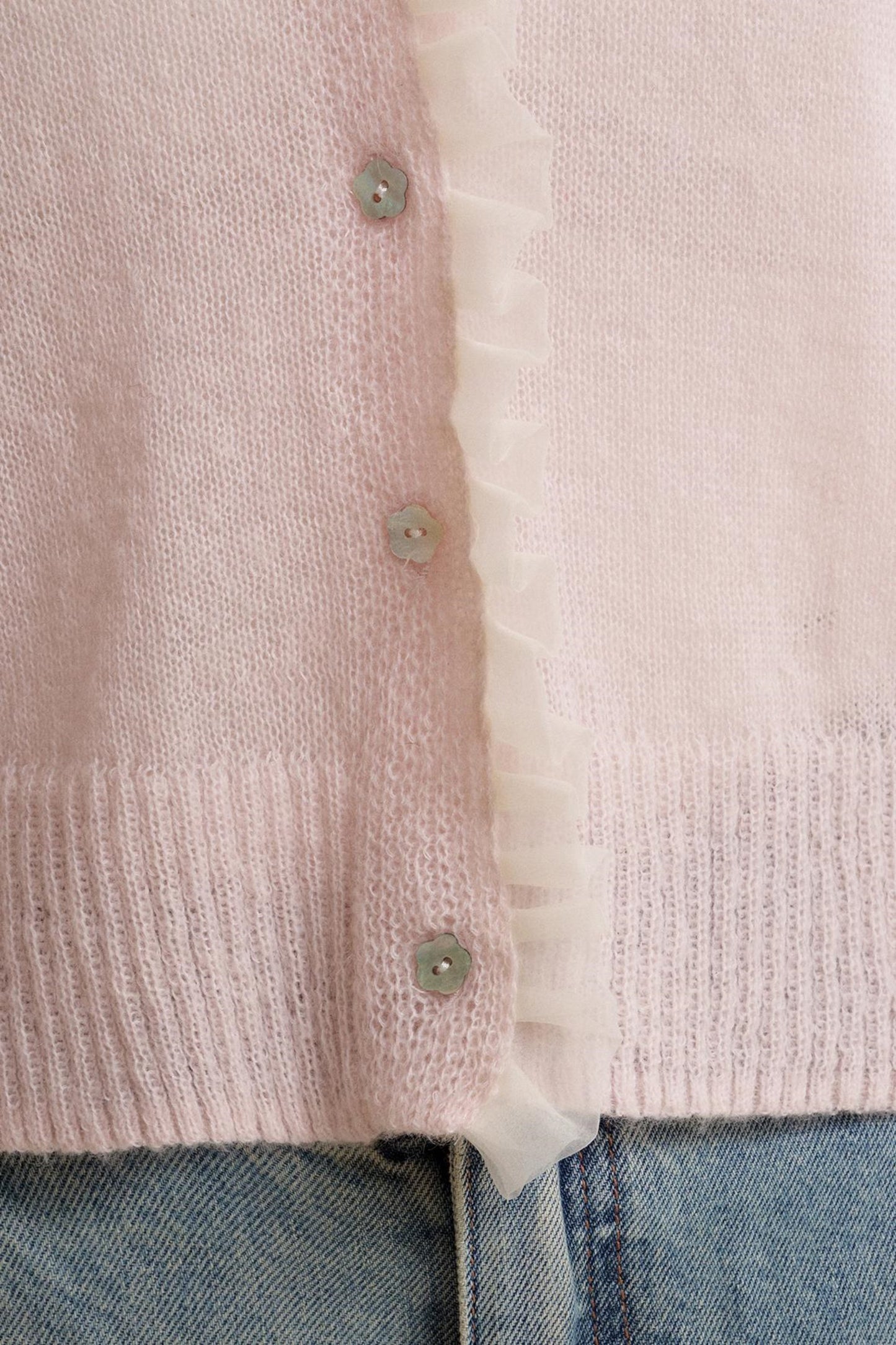 Sheer Organza Mohair Cardigan