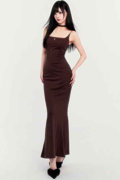 Romantic Long Strap Mermaid Dress