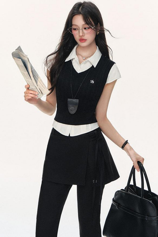 Slim V-Neck Knitted Vest