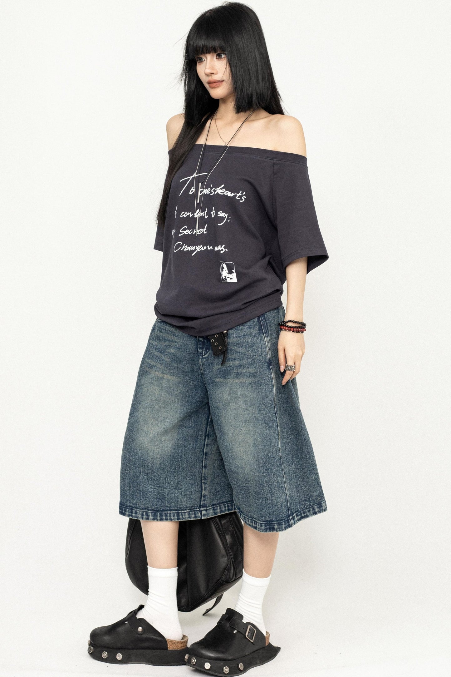 Y2K Off-Shoulder T-Shirt