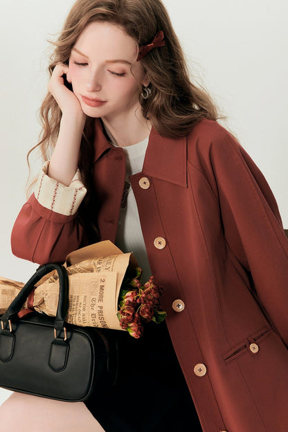 Chic Red H-Coat