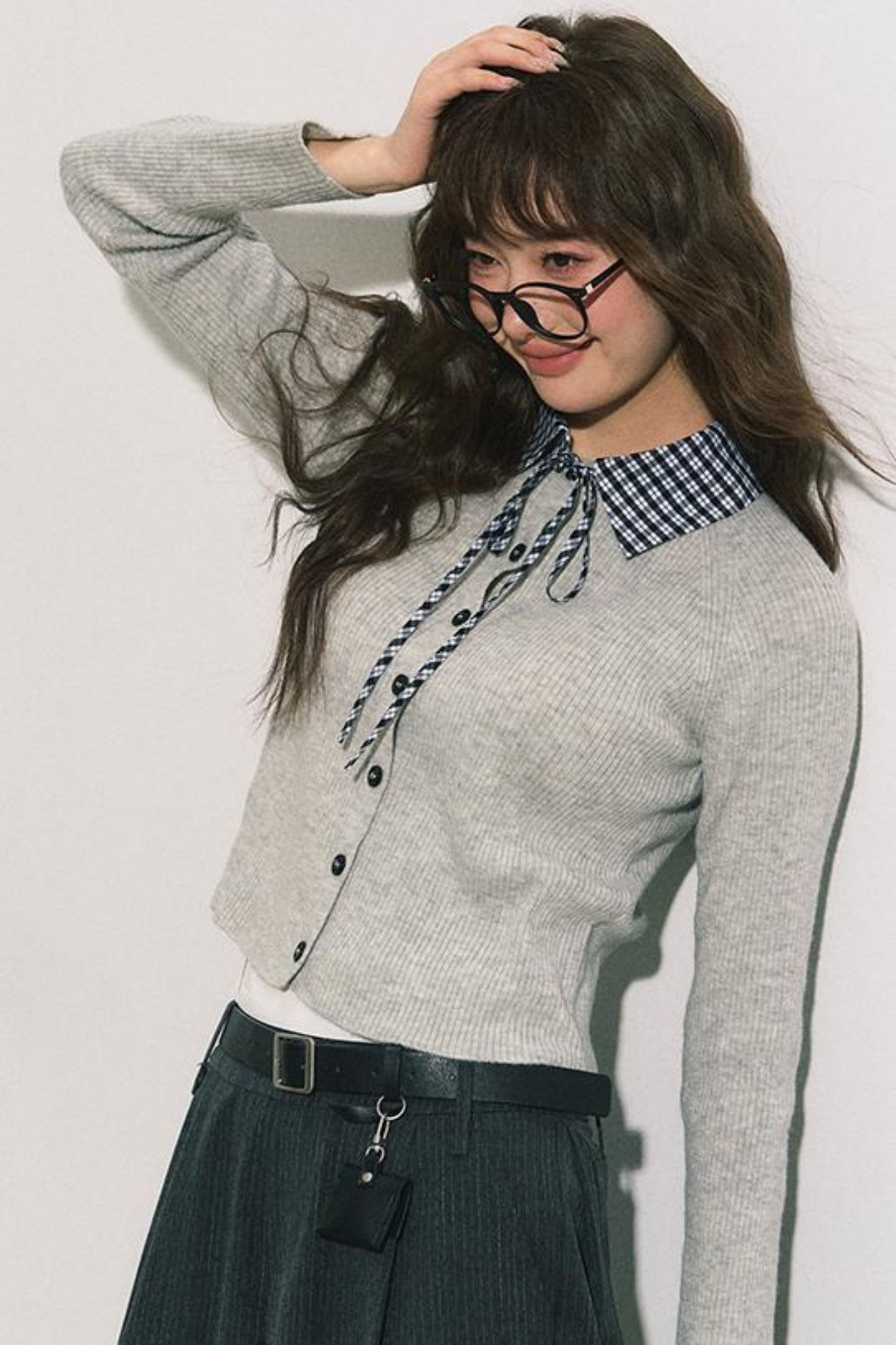 Slim Gray Knit Cardigan
