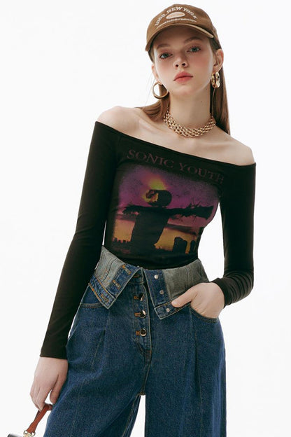 Sunset One-Shoulder Tee