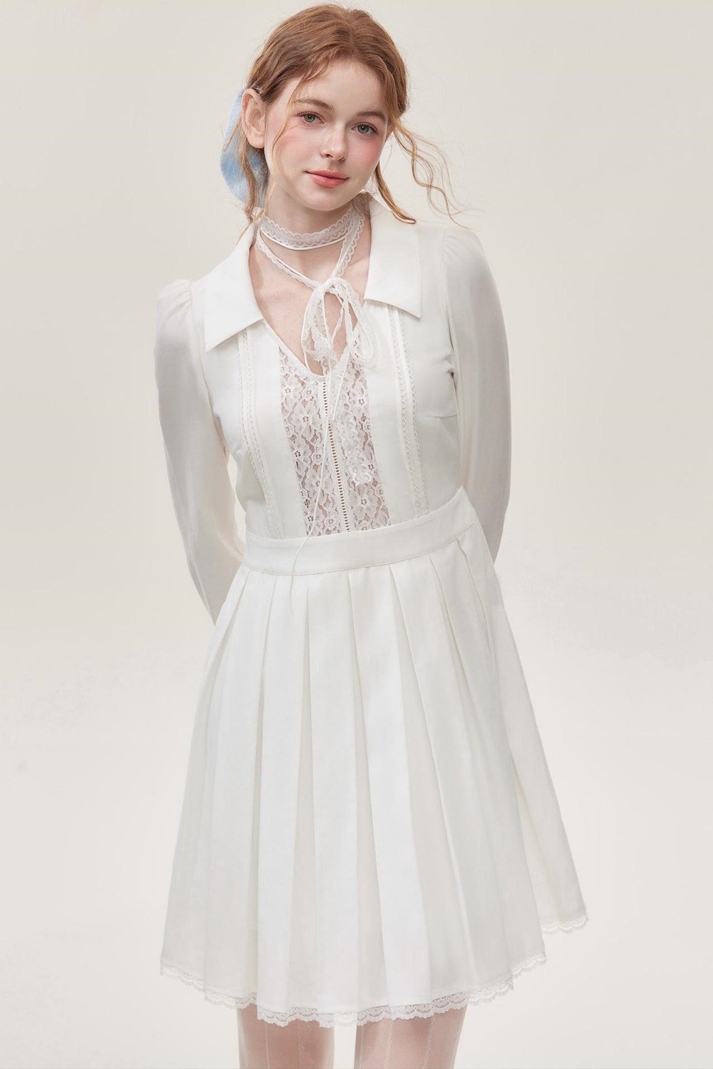 White Lace Mini Dress