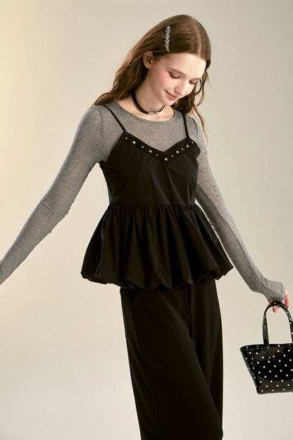 Empire Black Camisole Set-Up