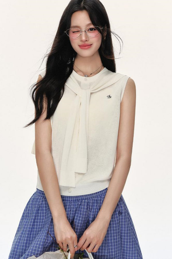 Ice Silk Knit Sleeveless Top