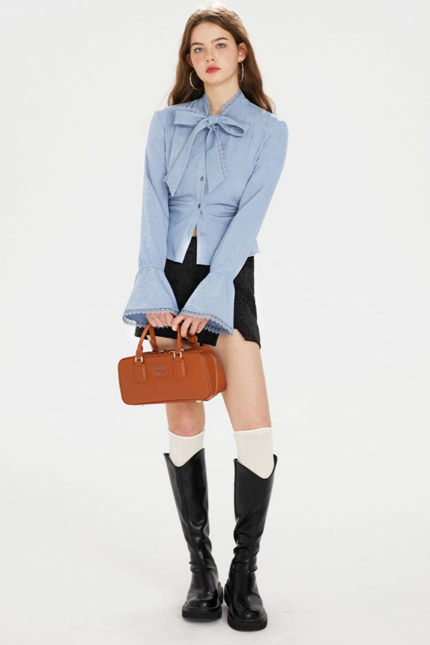 Pocket Accent Tweed Skirt Set-Up