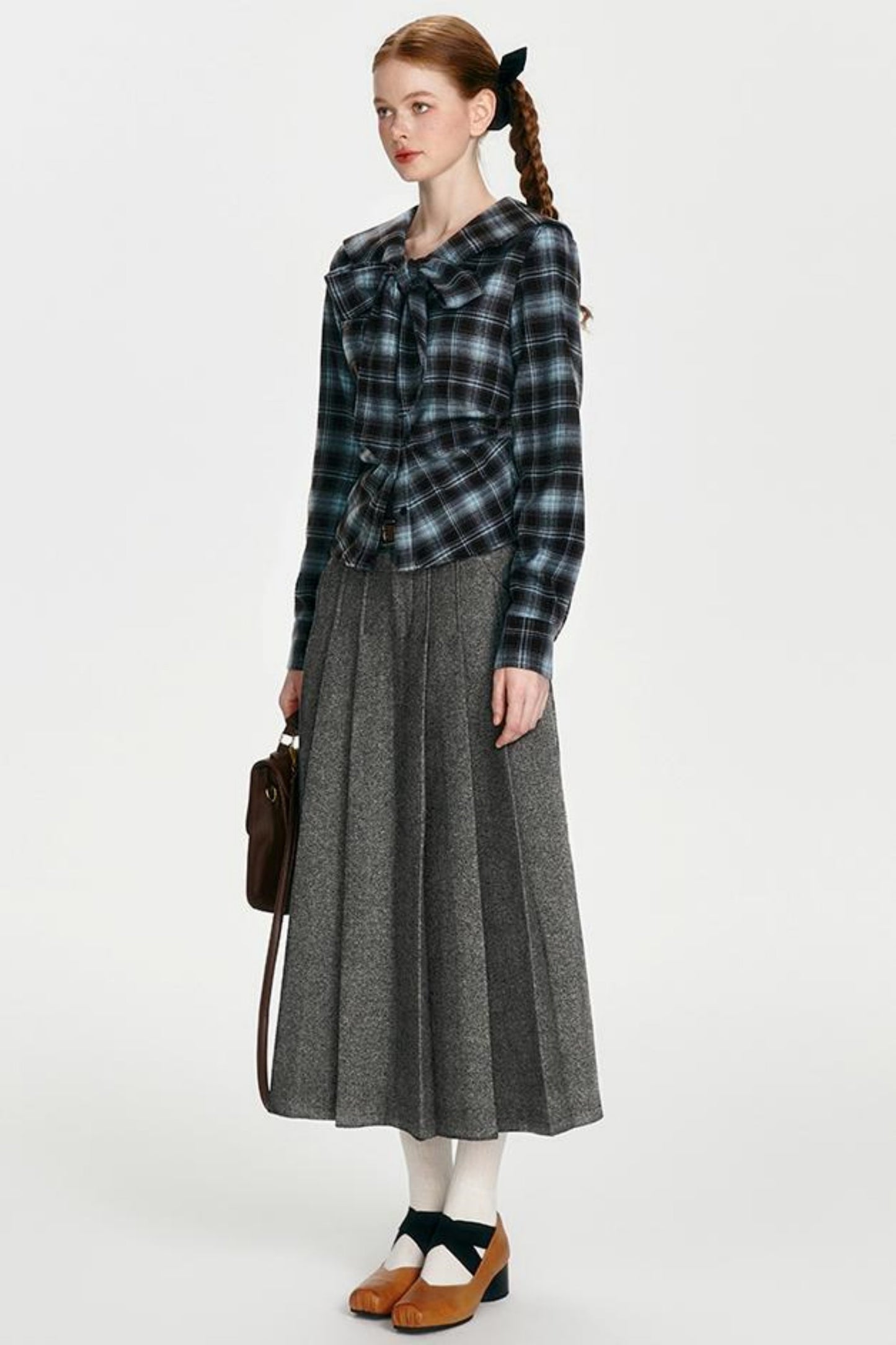 Navy Collar Collegiate Plaid Shirt