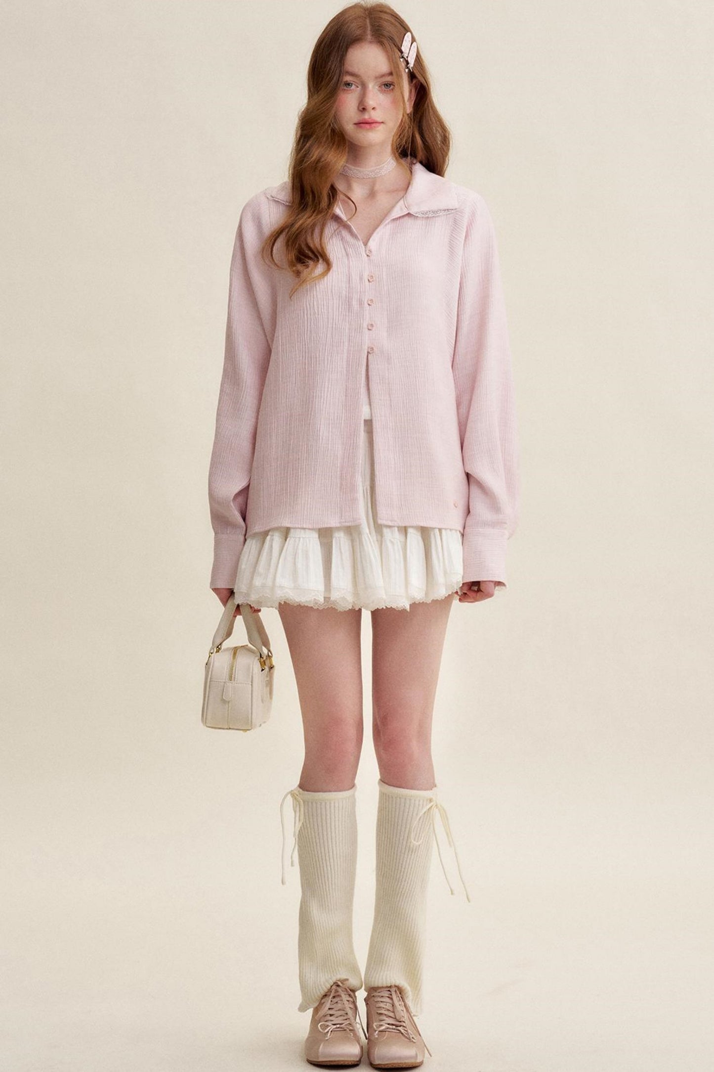 Ruffled Pink Lace Muscle Shirt