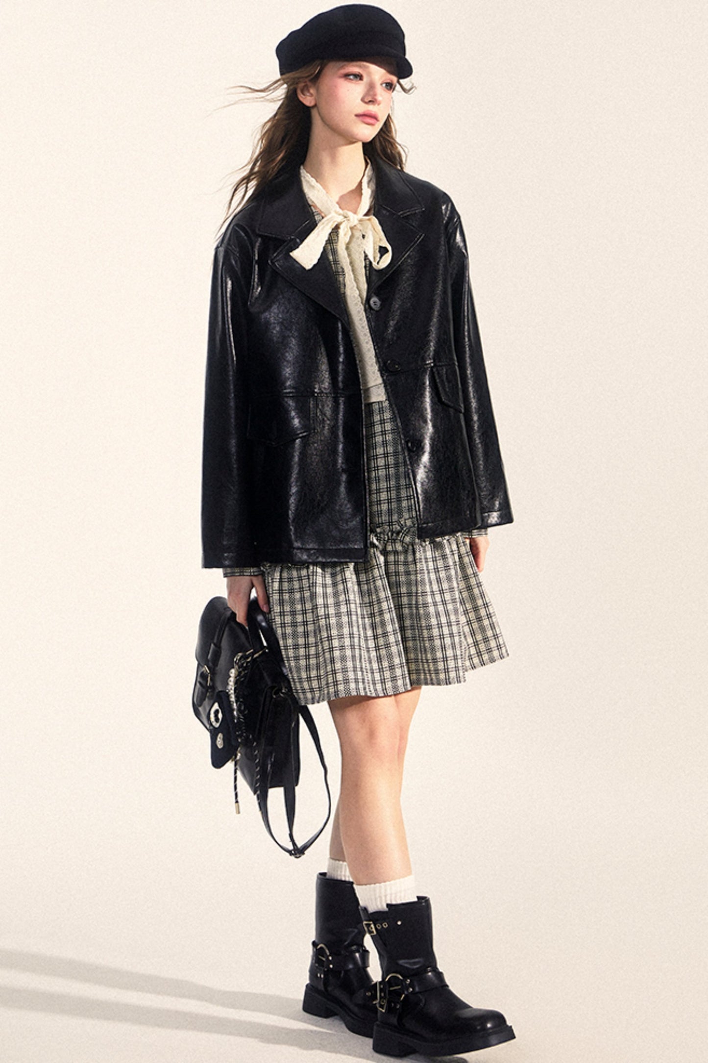 Midi Leather Jacket Set-Up