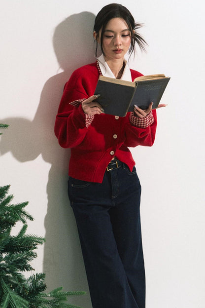 Fake Layered Shirt Sweater