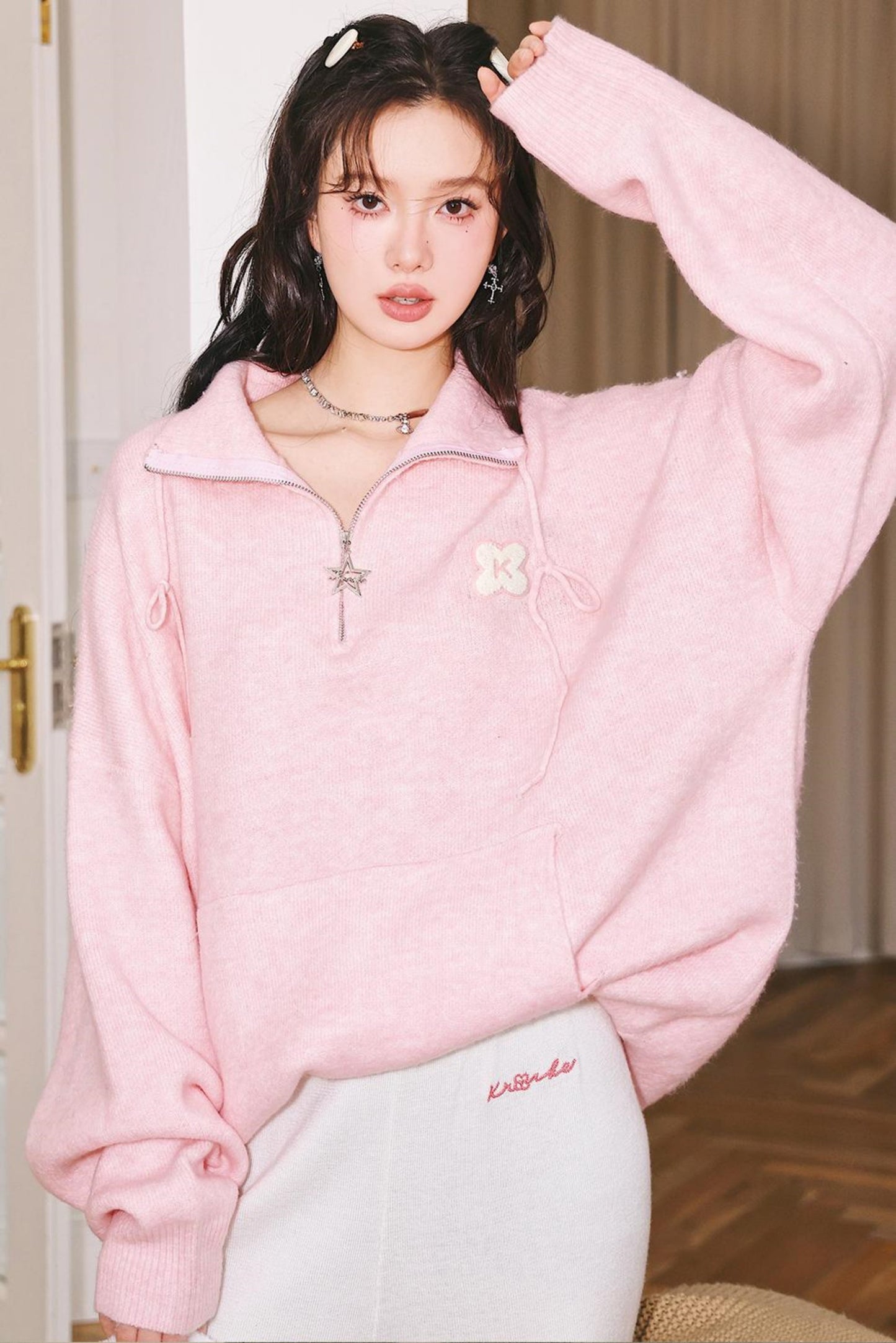 Sculptured Polo Neck Top