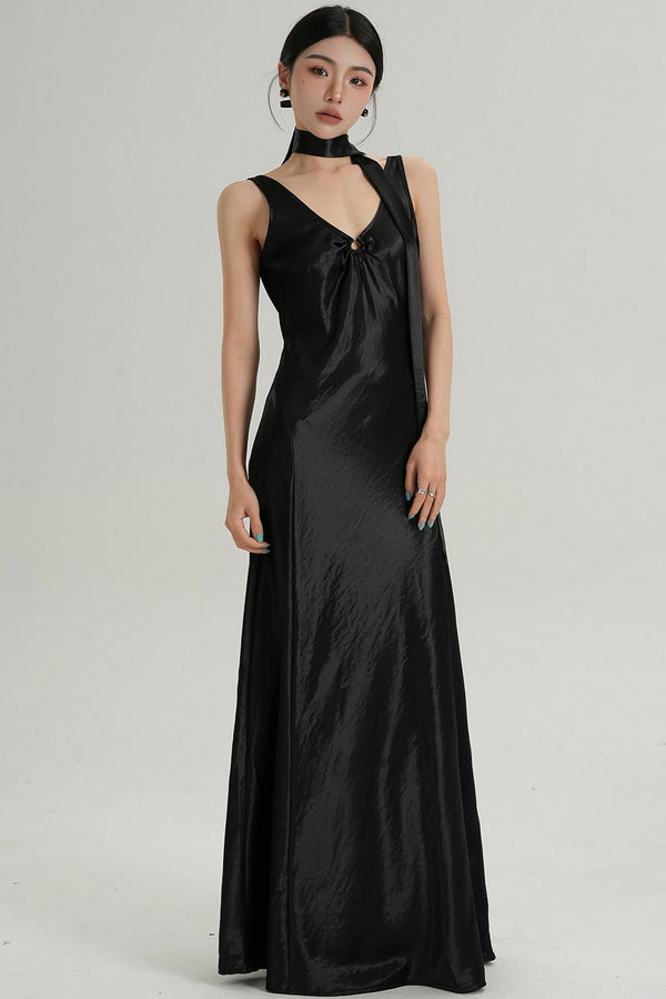 High-End Texture Acetate Vest Dress