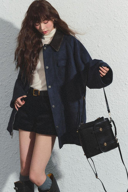 Navy Plaid Reversible Jacket