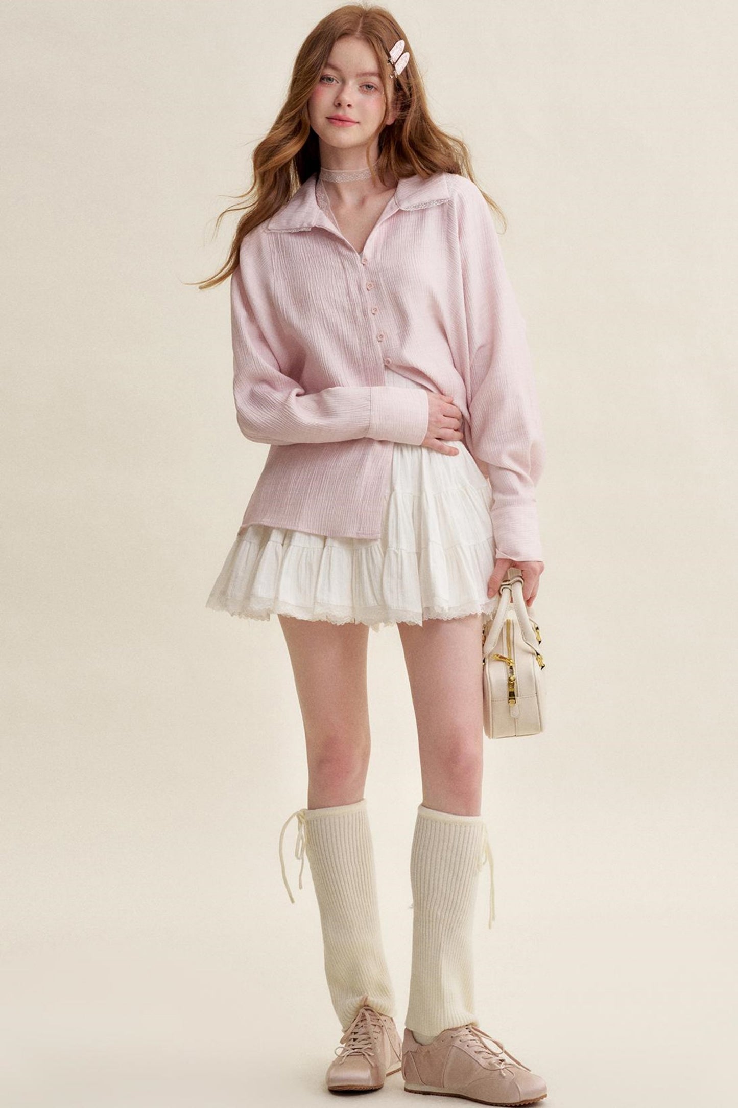 Ruffled Pink Lace Muscle Shirt