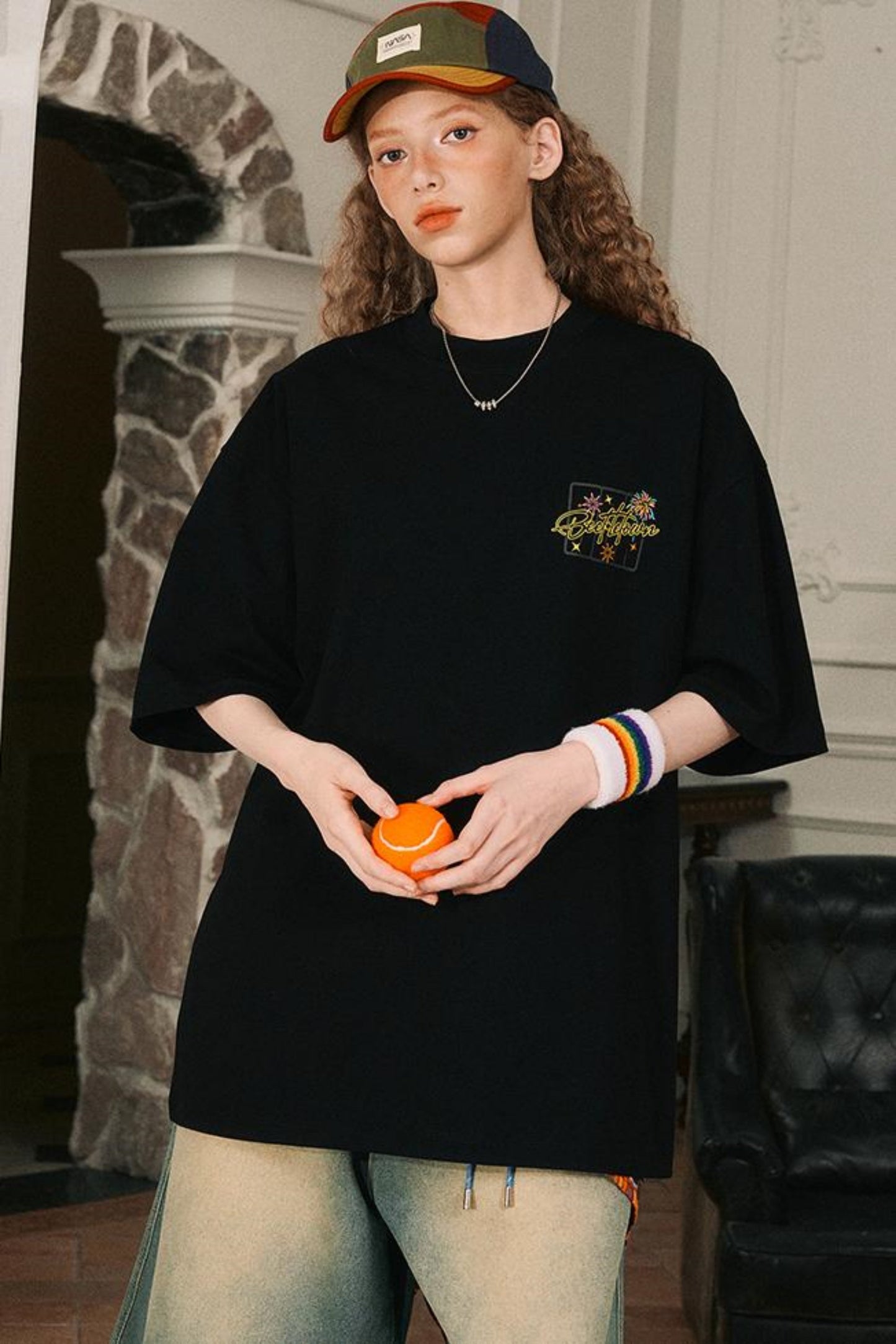 Firework Print Slim Fit T-Shirt