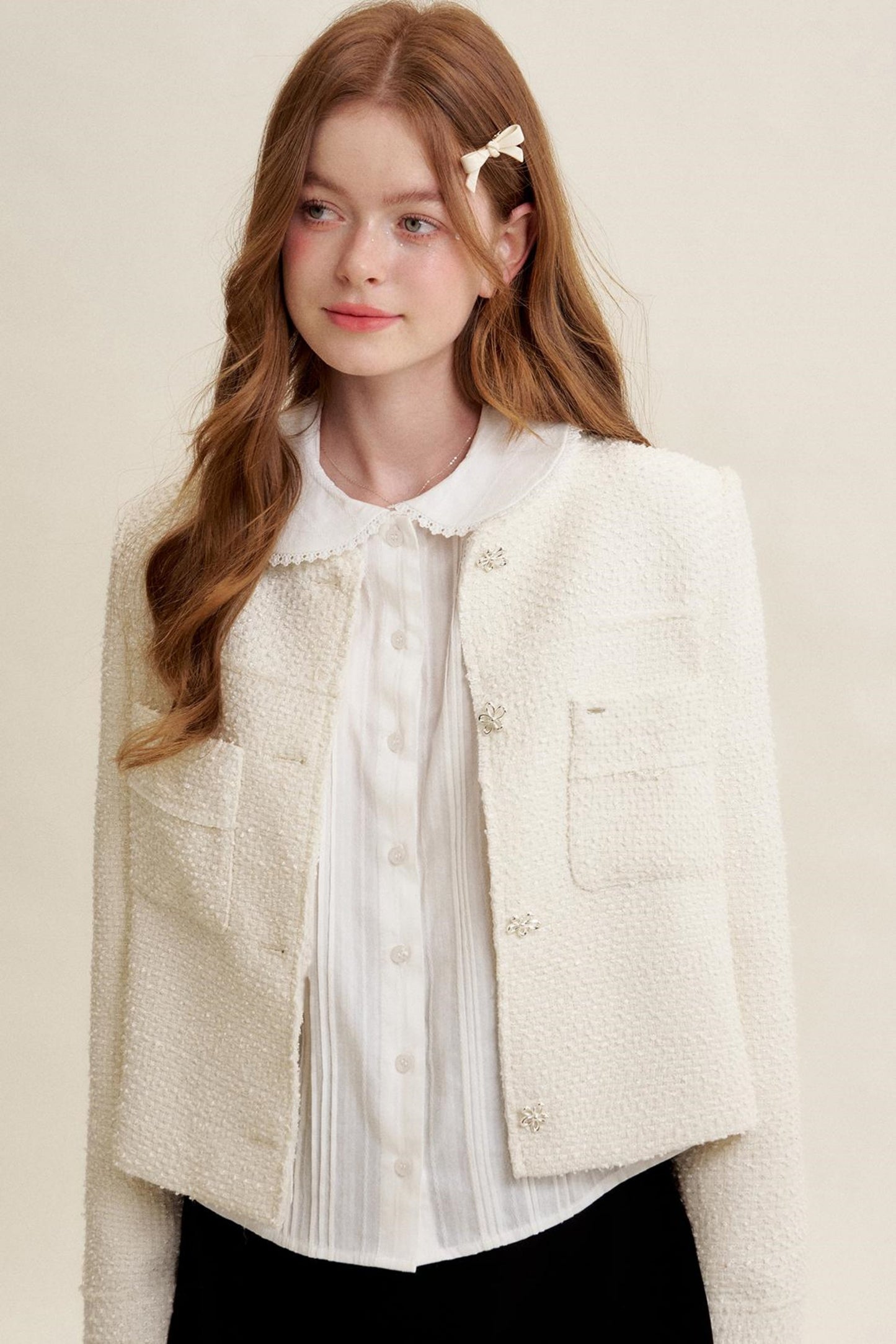 Romantic Floral Tweed Jacket