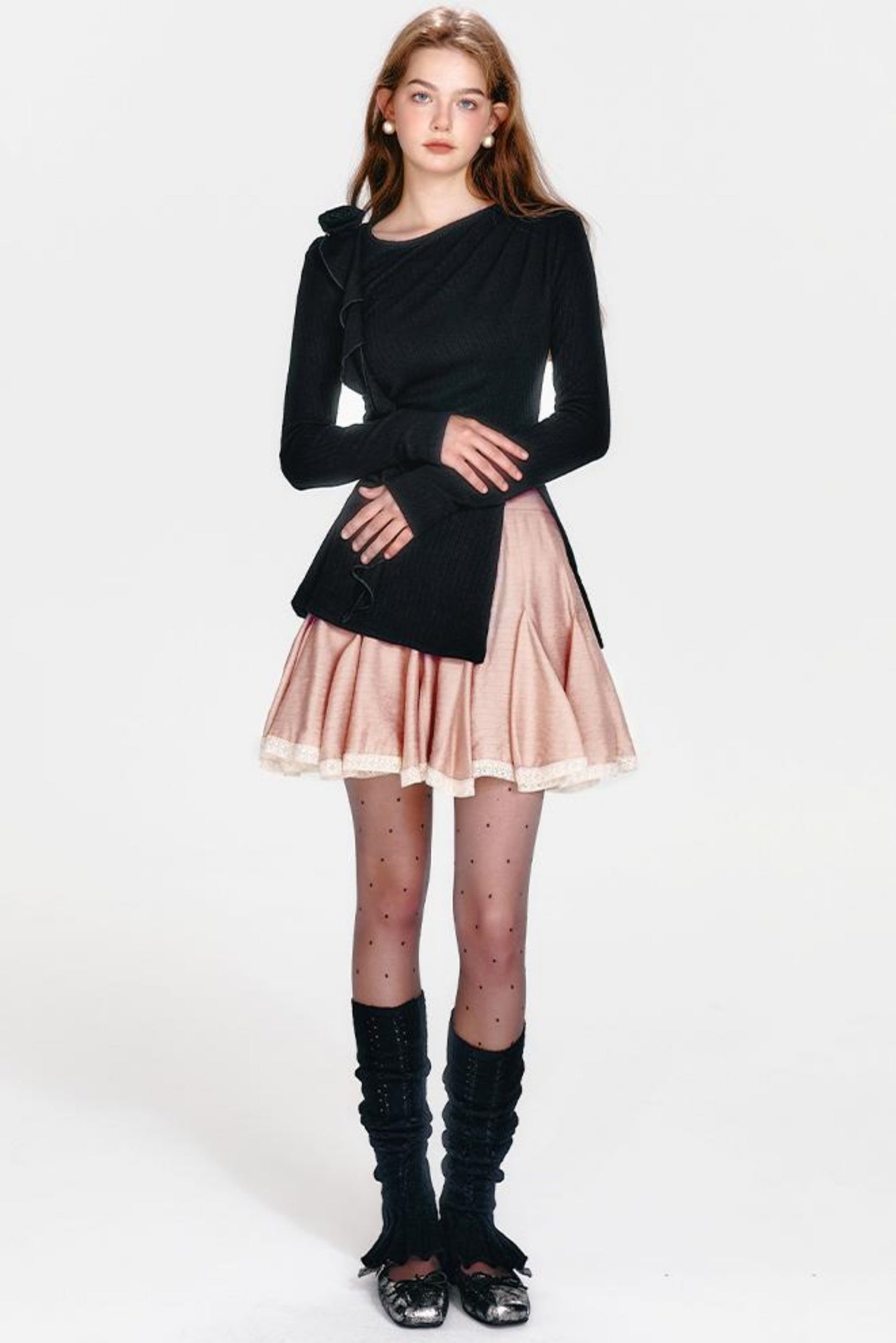 French Pink Rose Half Skirt