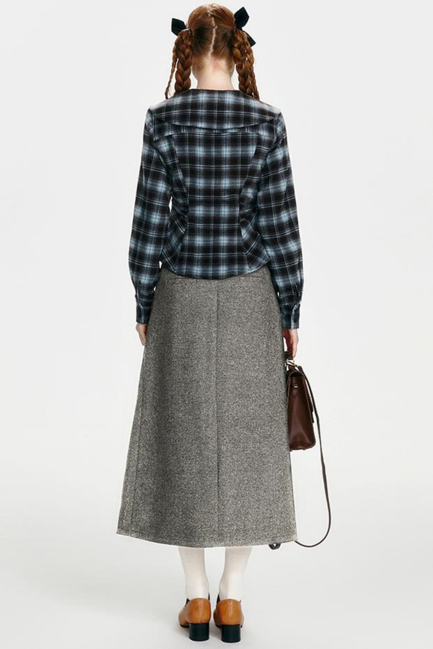 Navy Collar Collegiate Plaid Shirt