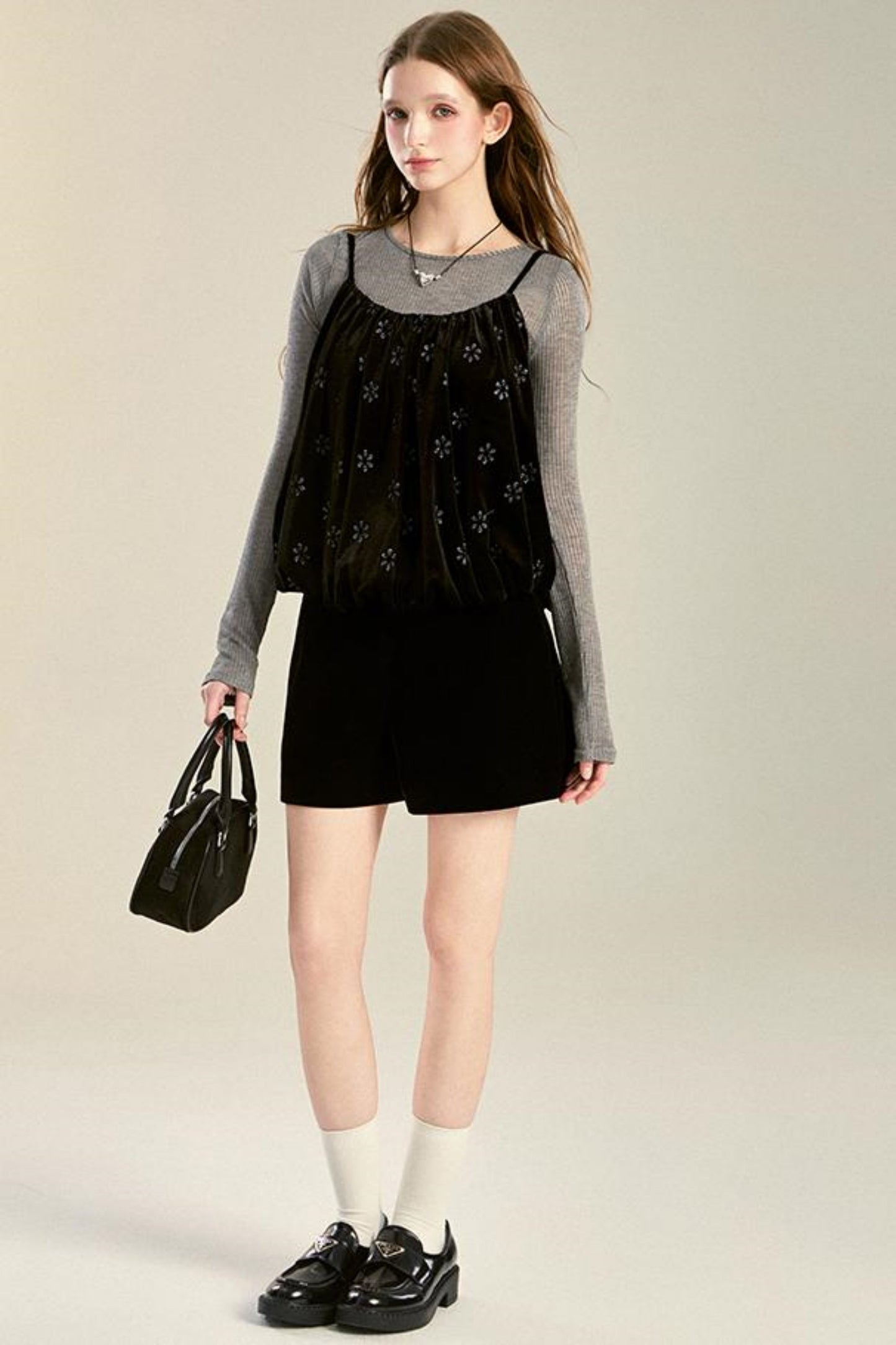 Layered Floral Camisole Top Set-Up