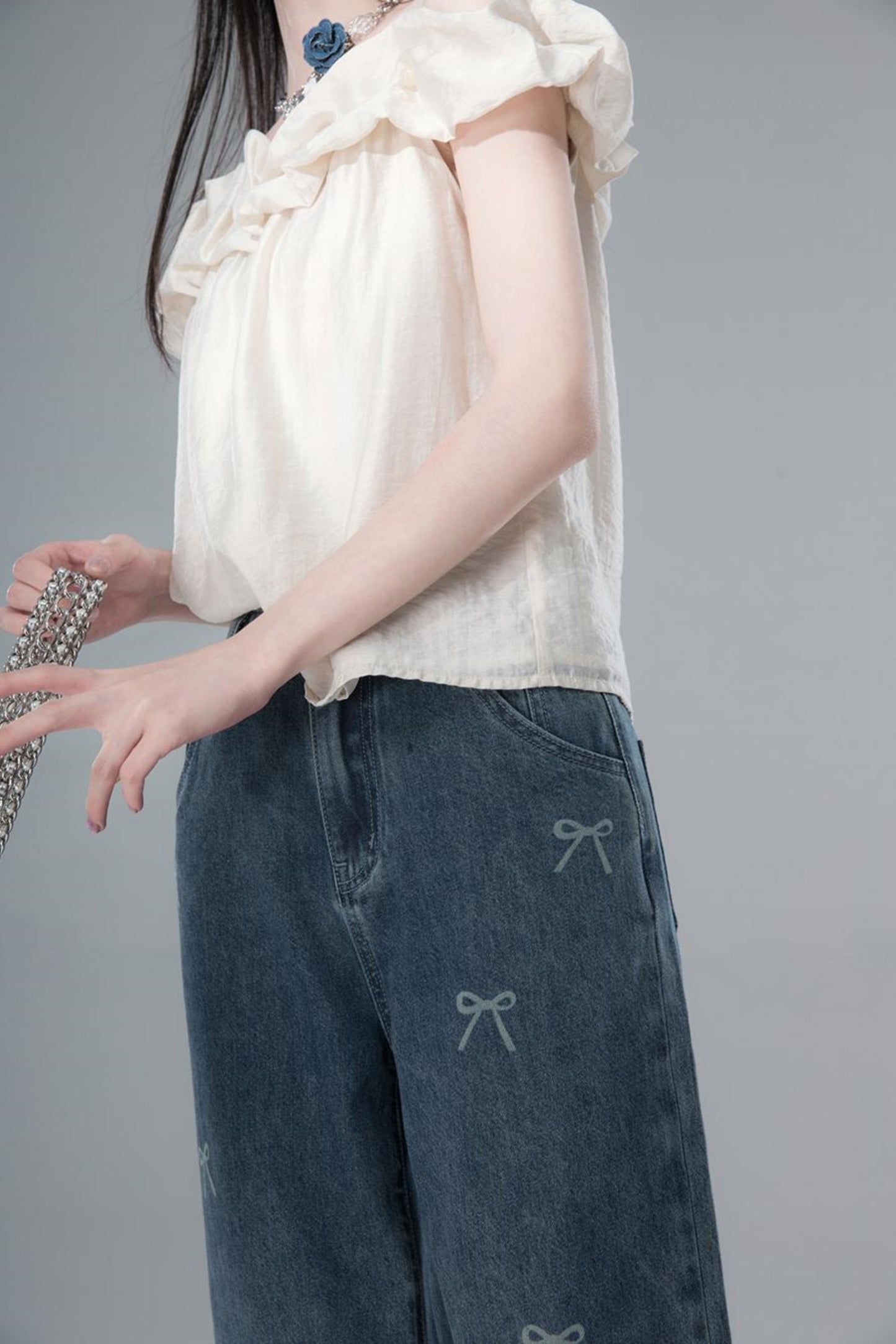 Vintage Bowtie Jeans Pants