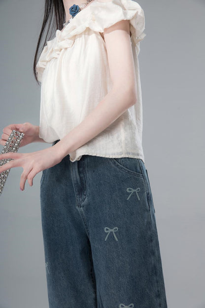 Vintage Bowtie Jeans Pants