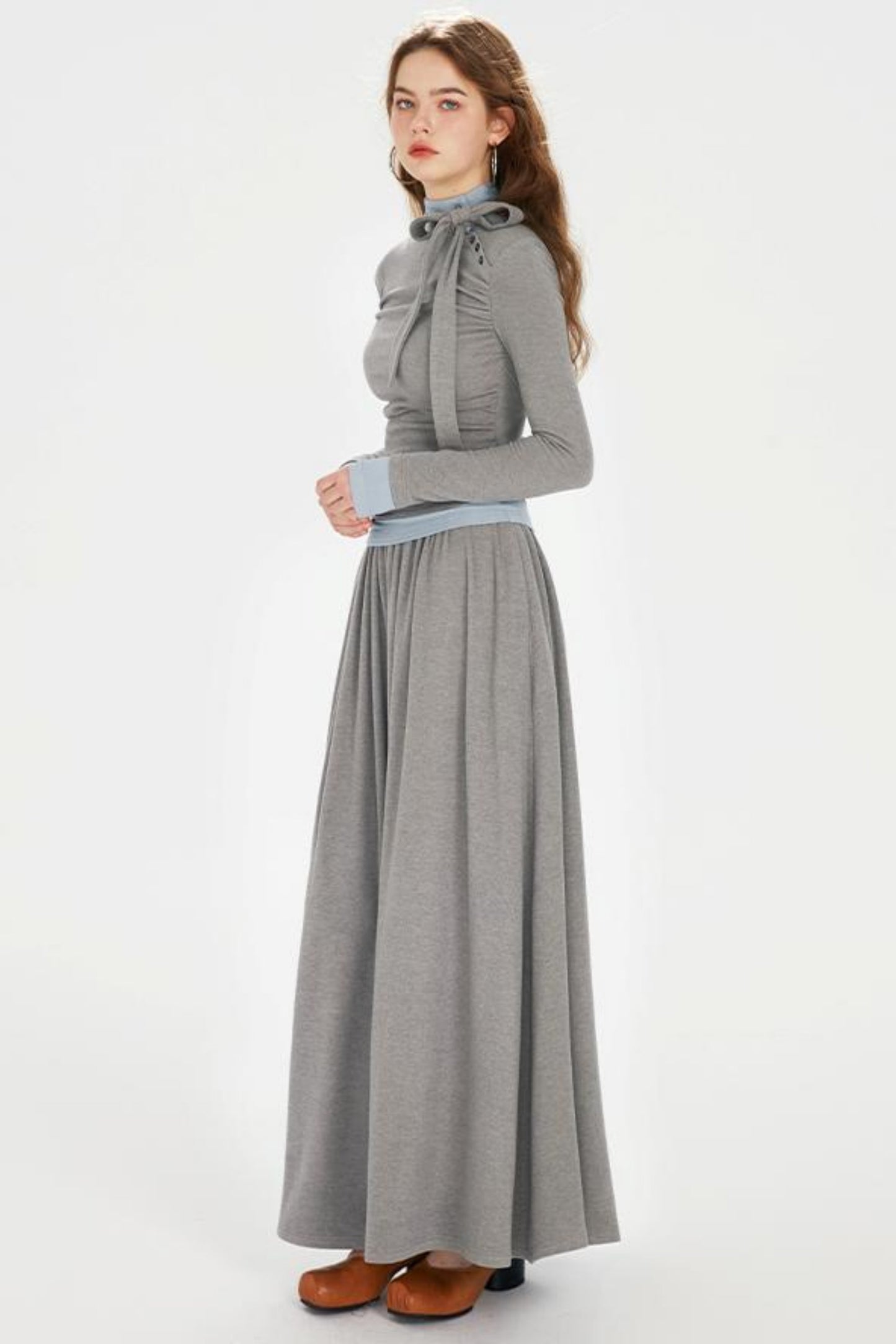 Color Clash Drawstring Dress