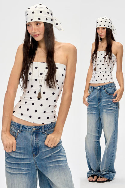Polka Dot Bandeau Hoodie