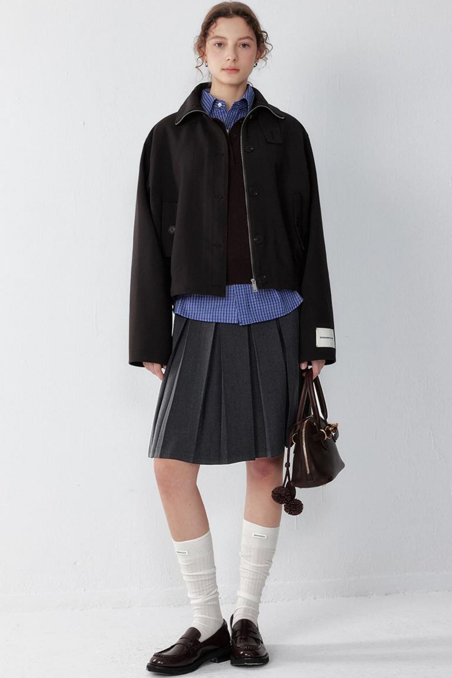 Chic Stand Collar Short Jacket