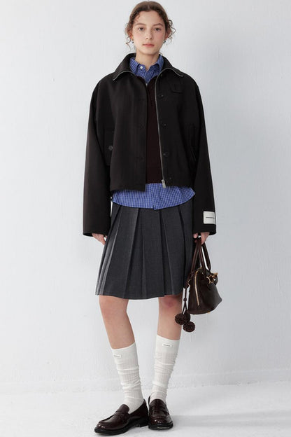 Chic Stand Collar Short Jacket