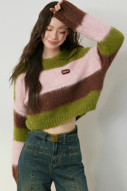 Cozy Color Block Knit Sweater