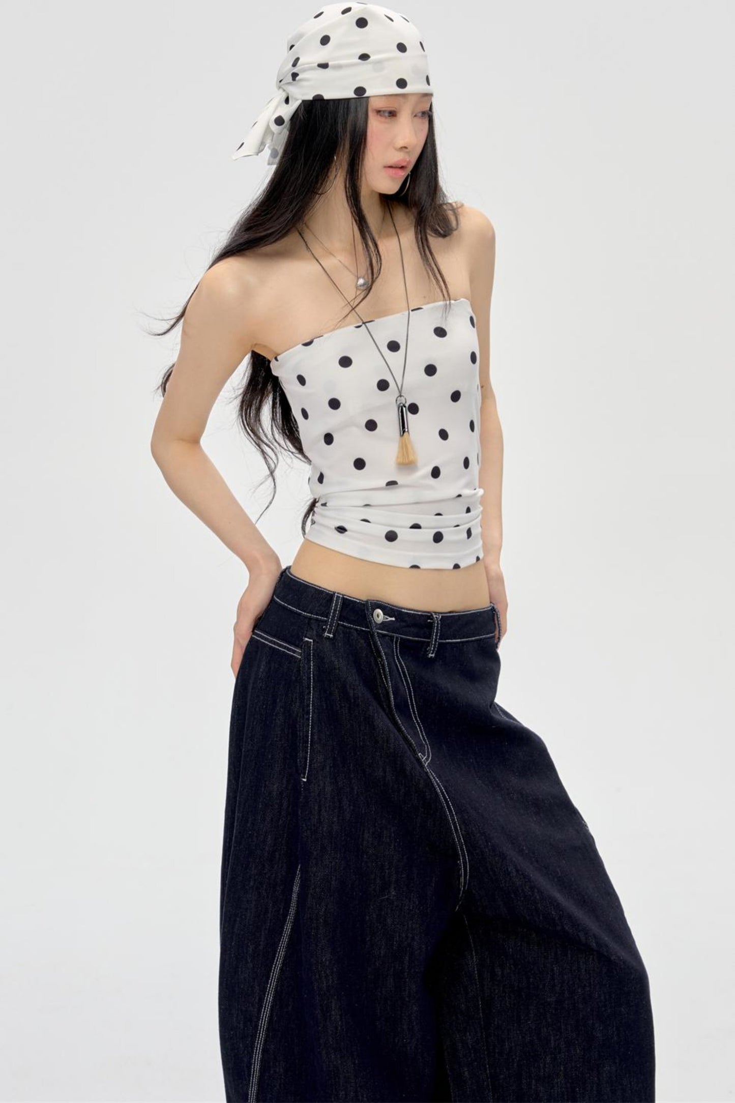 Polka Dot Bandeau Hoodie