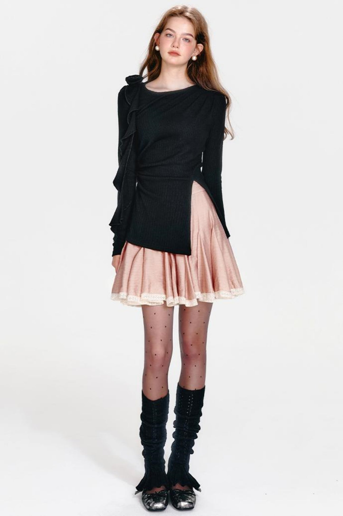 French Pink Rose Half Skirt