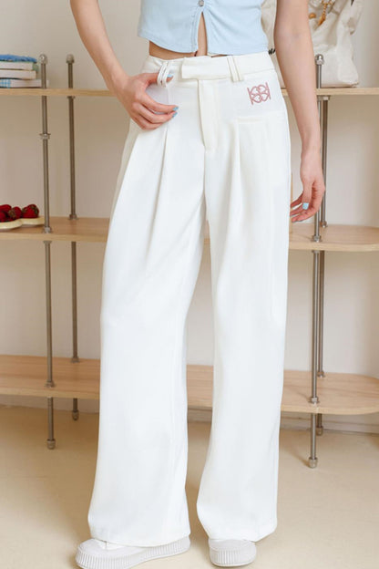 High-Waisted Wide-Leg Trousers