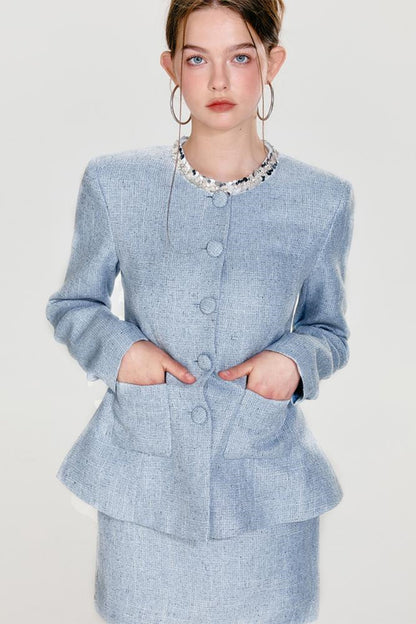 Chic Sequin Jacket & Skirt Set-Up