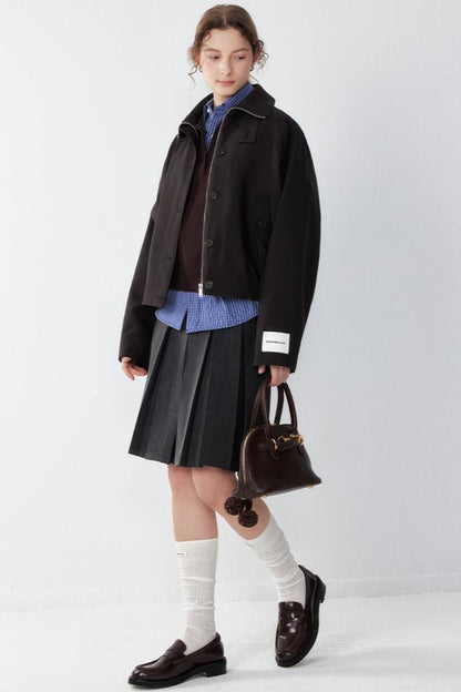 Chic Stand Collar Short Jacket