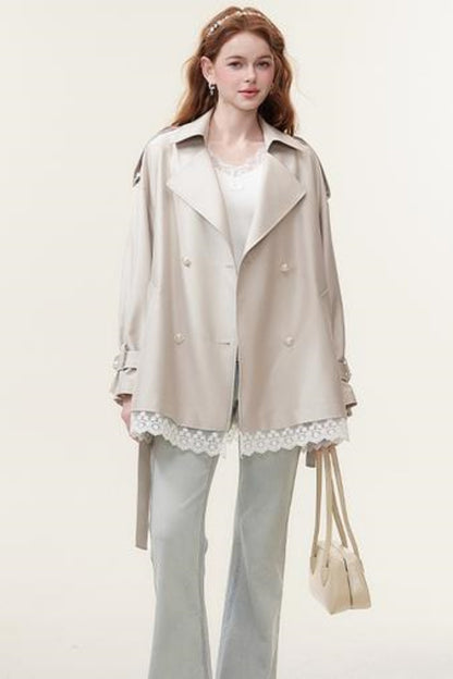 Spring Lace Trench Coat