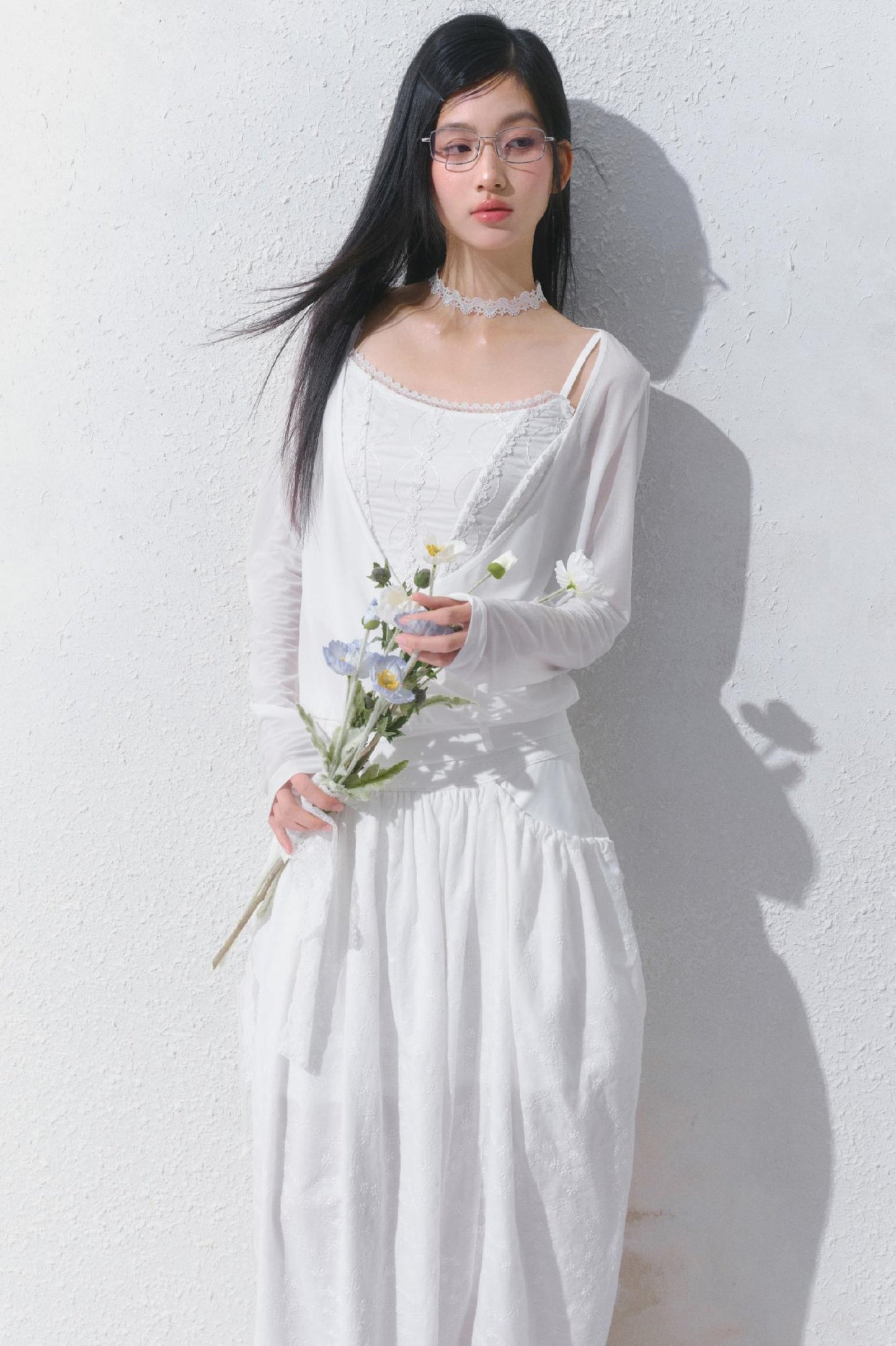 Dreamy White Lei Pod Skirt