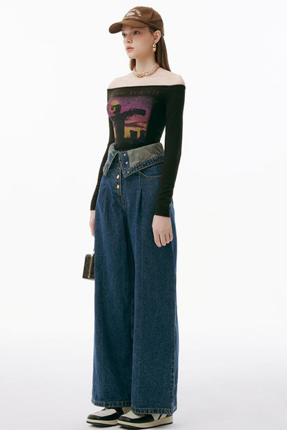 Sunset One-Shoulder Tee