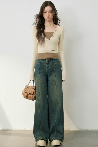 Color-block Knit Top