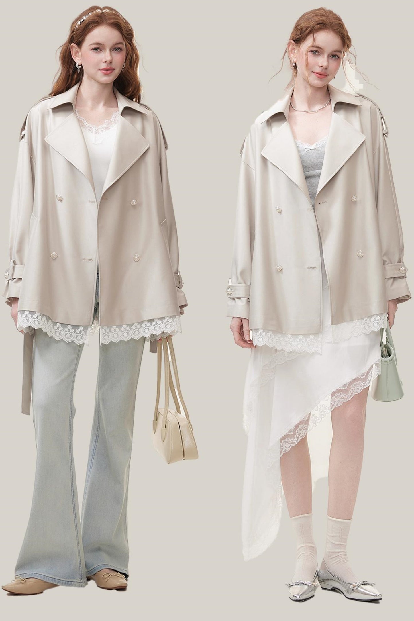 Spring Lace Trench Coat